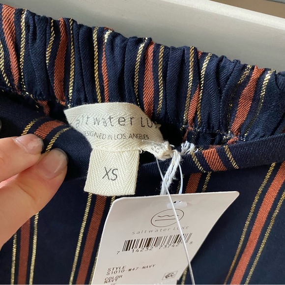 SALTWATER LUXE - Dover Bottom/Pants in Metallic Stripes Size XS - Picture 8 of 9
